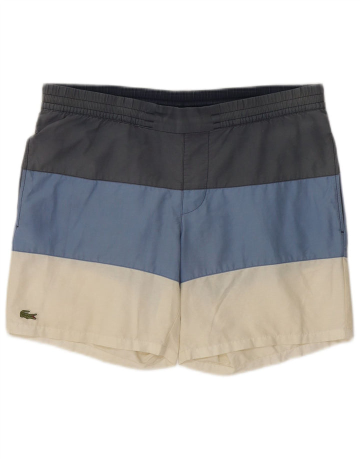 Lacoste Short de bain en coton colour block multicolore moyen pour homme