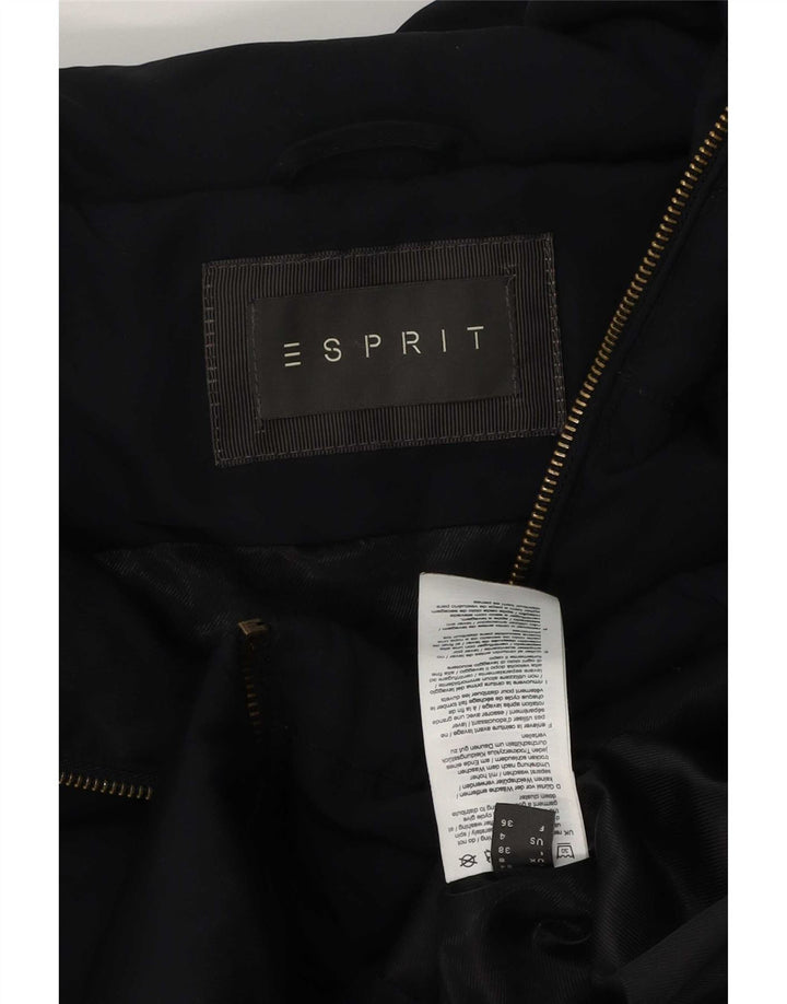 Esprit Veste matelassée à capuche pour femme UK 8 Small Bleu marine Polyester