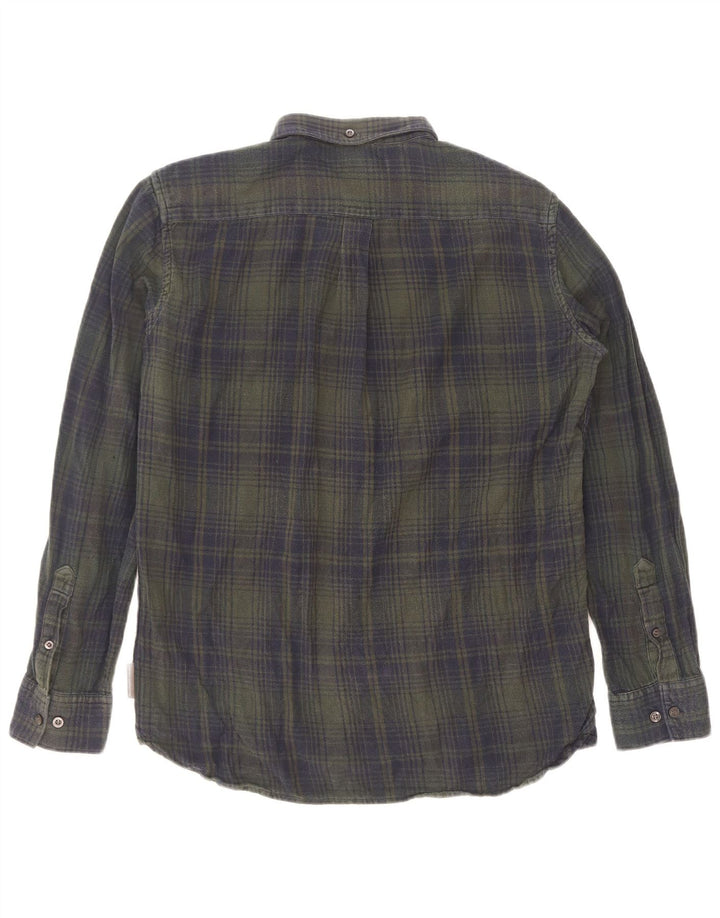 French Connection Chemise en Flanelle Homme Grand Carreau Vert Coton
