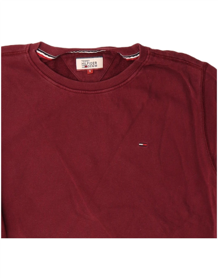 Tommy Hilfiger Sweat-shirt pour homme en coton rouge Small