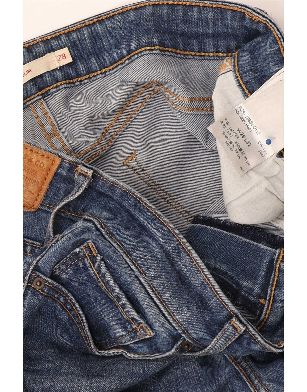 Levi's Jean Slim 712 Femme W28 L32 Bleu Lyocell