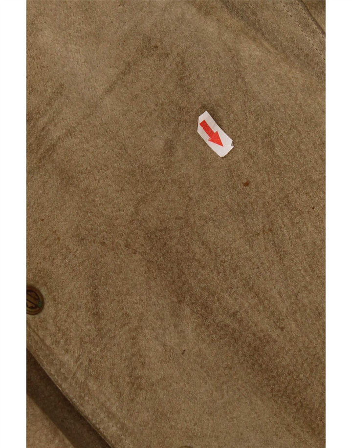 Pionier Gilet En Daim Homme Kaki Moyen