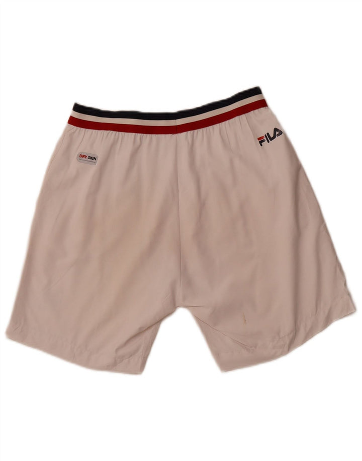 FILA Short de sport homme petit blanc polyester