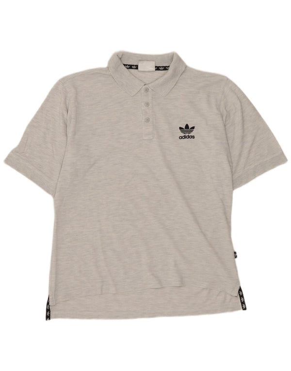 ADIDAS Polo Homme UK 42/44 Grand Gris Moucheté Coton