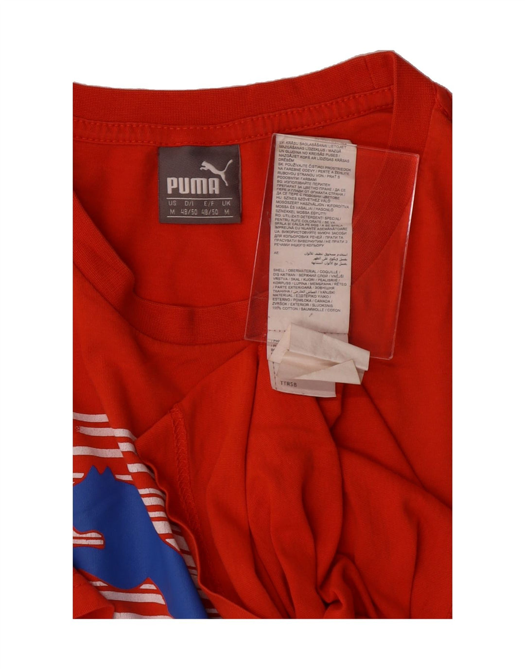PUMA Mens Graphic T-Shirt Top Medium Orange Cotton Vintage Puma and Second-Hand Puma from Messina Hembry 
