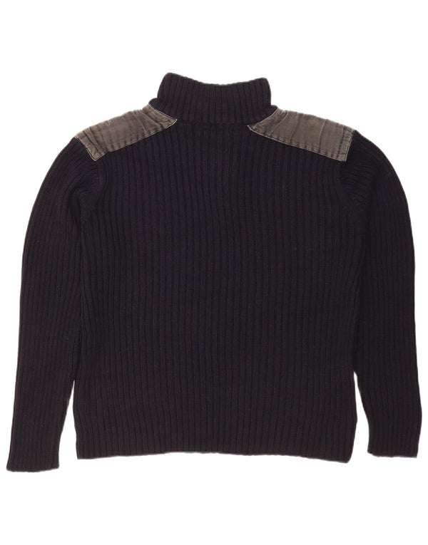 Pierre Cardin Pull à col boutonné pour homme Petit Bleu marine Colourblock