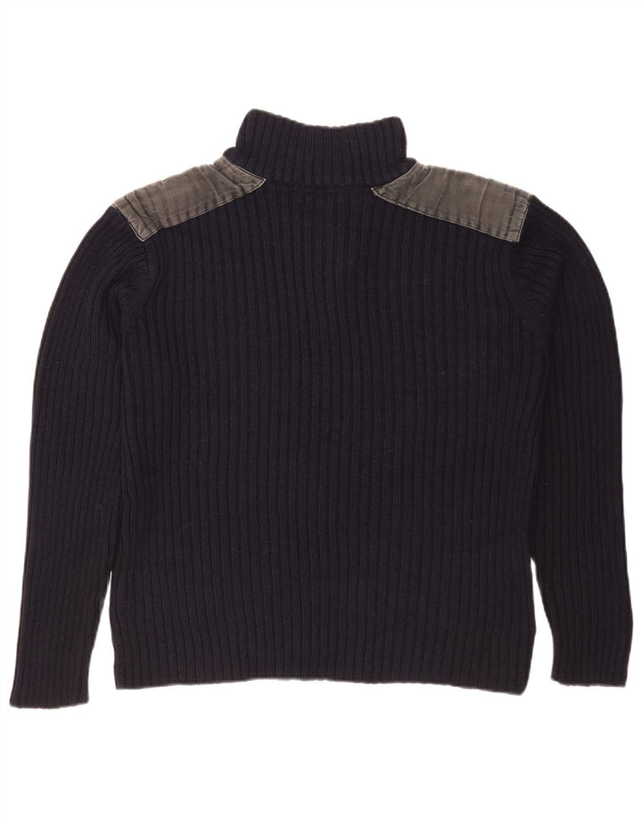 Pierre Cardin Pull à col boutonné pour homme Petit Bleu marine Colourblock