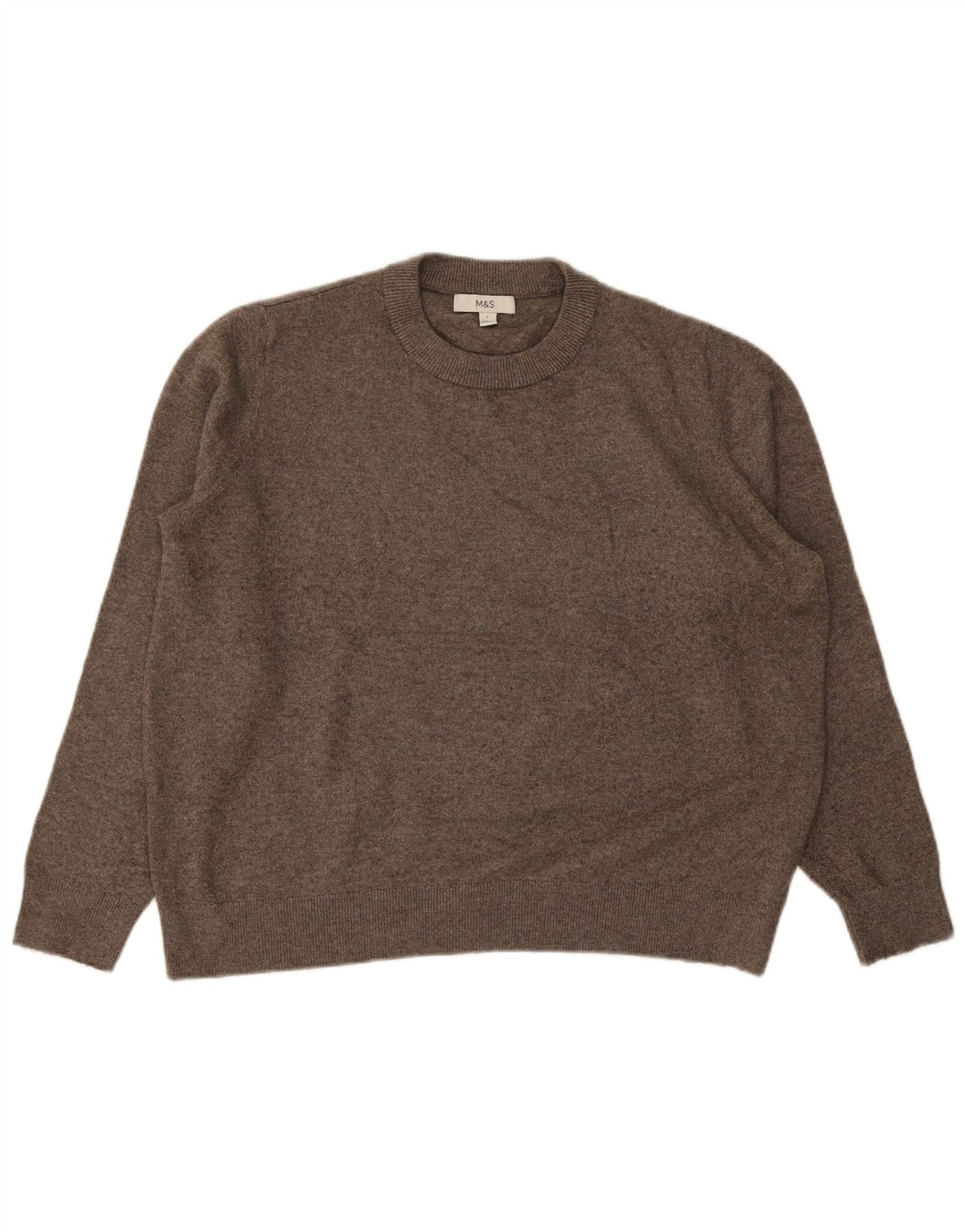 Marks & Spencer Pull à col rond pour homme en polyester marron Taille L