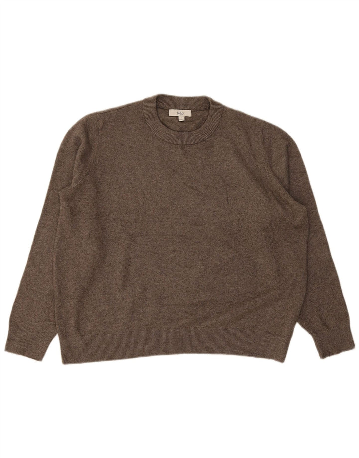 Marks & Spencer Pull à col rond pour homme en polyester marron Taille L