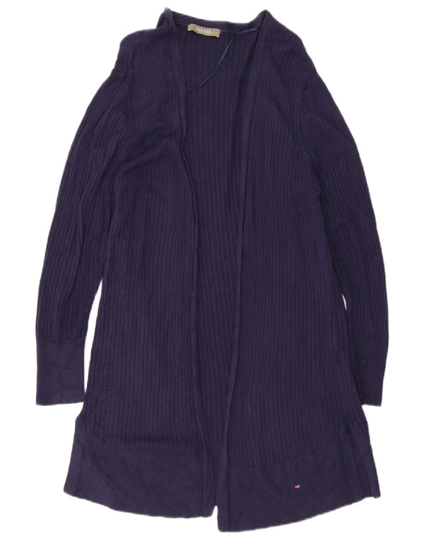 Oasis Cardigan ouvert long pour femme UK 16 Large Bleu marine Viscose
