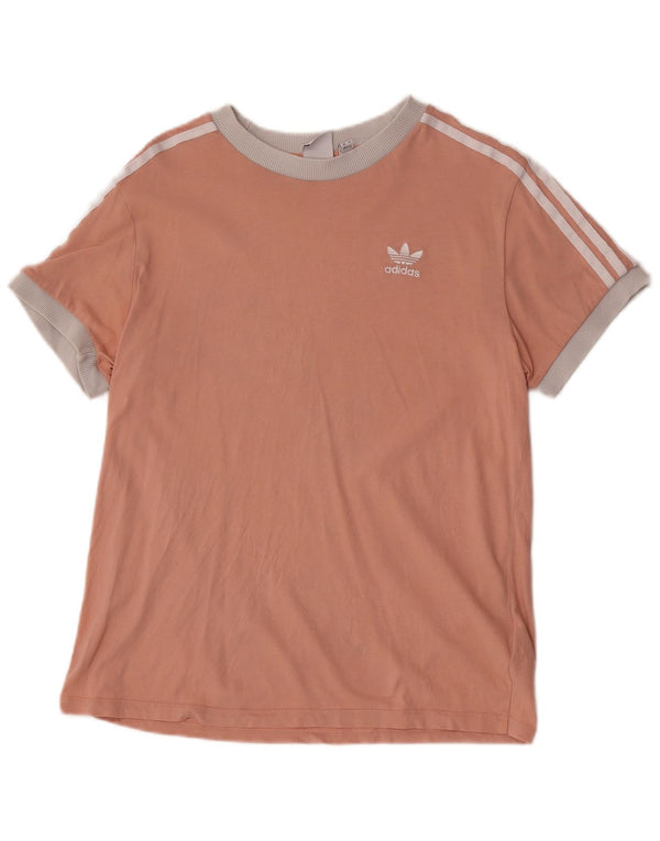 Adidas T-Shirt Femme Top UK 10 Petit Rose Coton