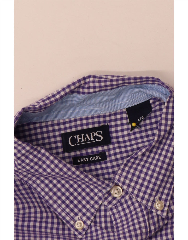 Chaps Chemise facile d'entretien pour hommes, grand coton vichy violet
