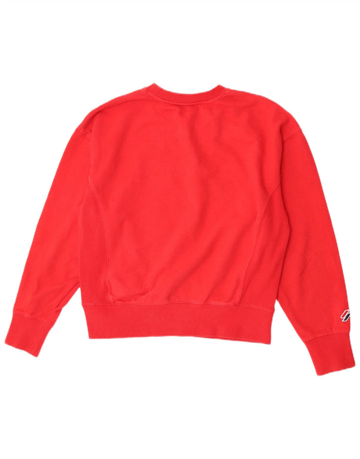 Superdry Sweat-Shirt Graphique Femme UK 12 Coton Rouge Moyen