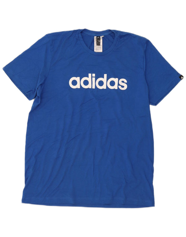 Adidas T-shirt graphique pour homme en coton bleu grand