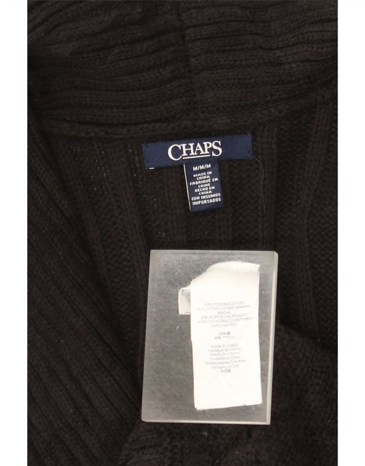 CHAPS Pull cardigan sans manches pour femme UK 12 Coton noir moyen