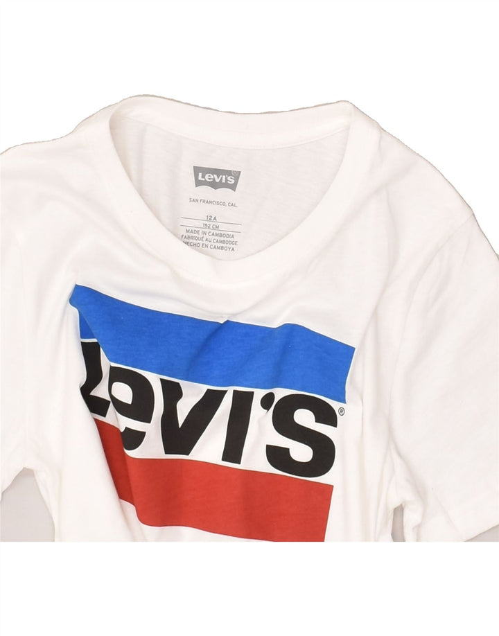 LEVI'S Boys Graphic T-Shirt Top 11-12 Years White Cotton | Vintage Levi's | Thrift | Second-Hand Levi's | Used Clothing | Messina Hembry 