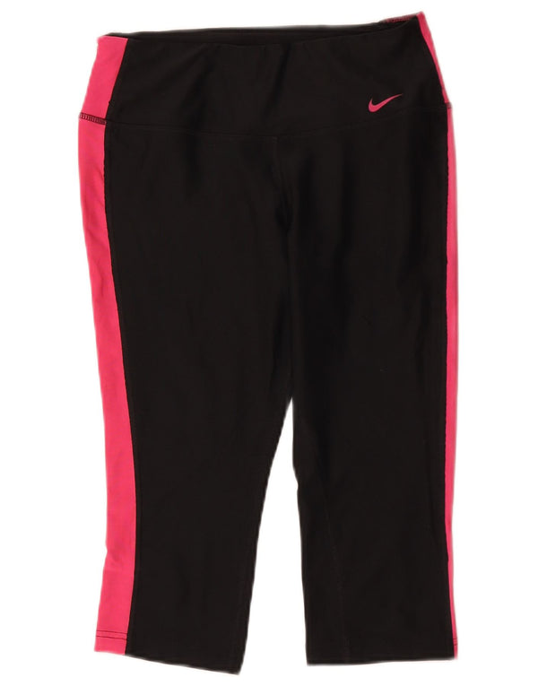 Nike Legging Capri Dri Fit pour femme UK 8 Small Noir Colorblock Sports