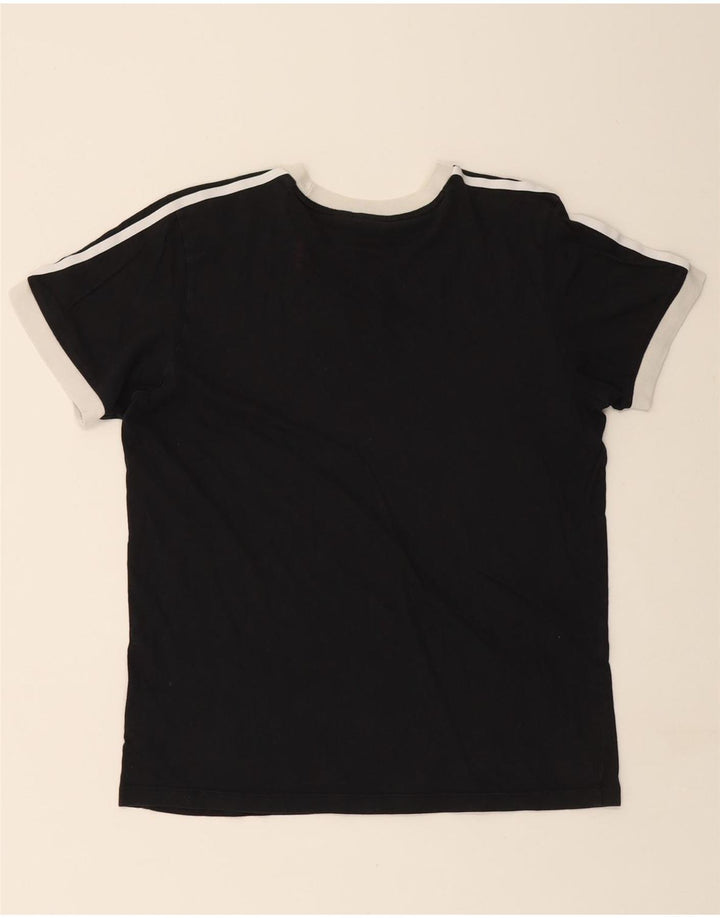 ADIDAS T-shirt pour femme UK 12 en coton noir moyen