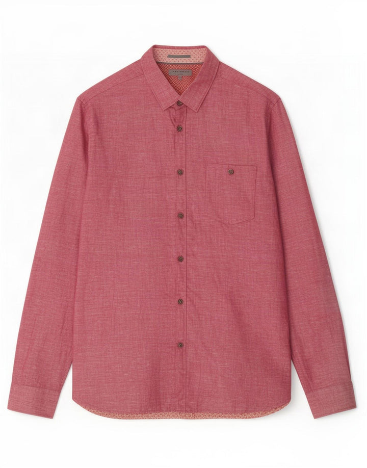 Ted Baker Chemise Homme Taille 4 Grand Lin Rose