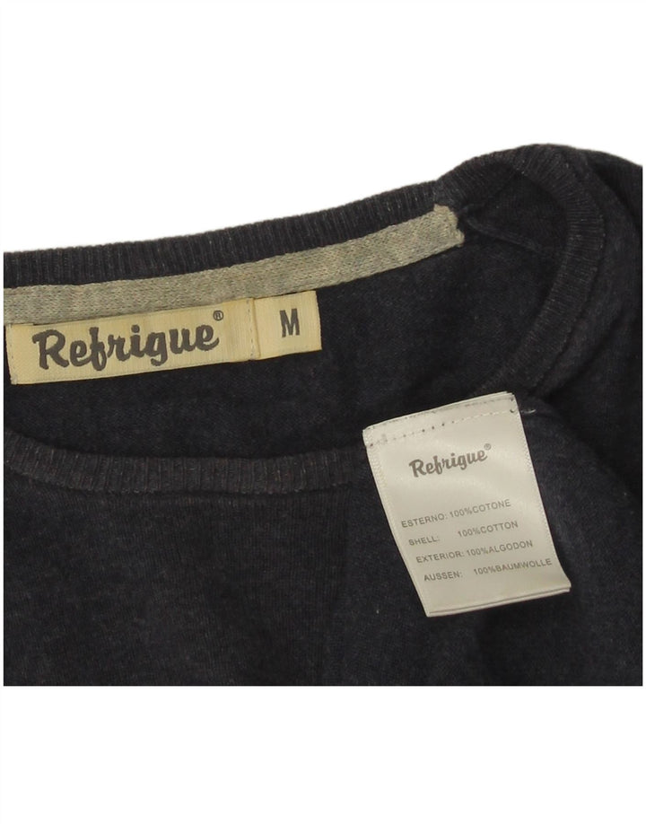 Refrigue Pull Col Bateau Homme Bleu Marine Moyen Coton