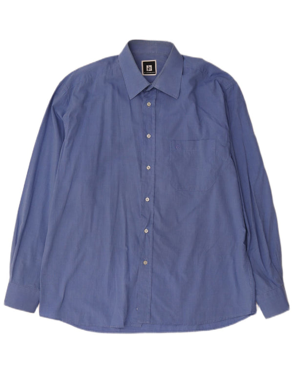 Roccobarocco Chemise Homme Taille 42 16 1/2 Grand Coton Bleu