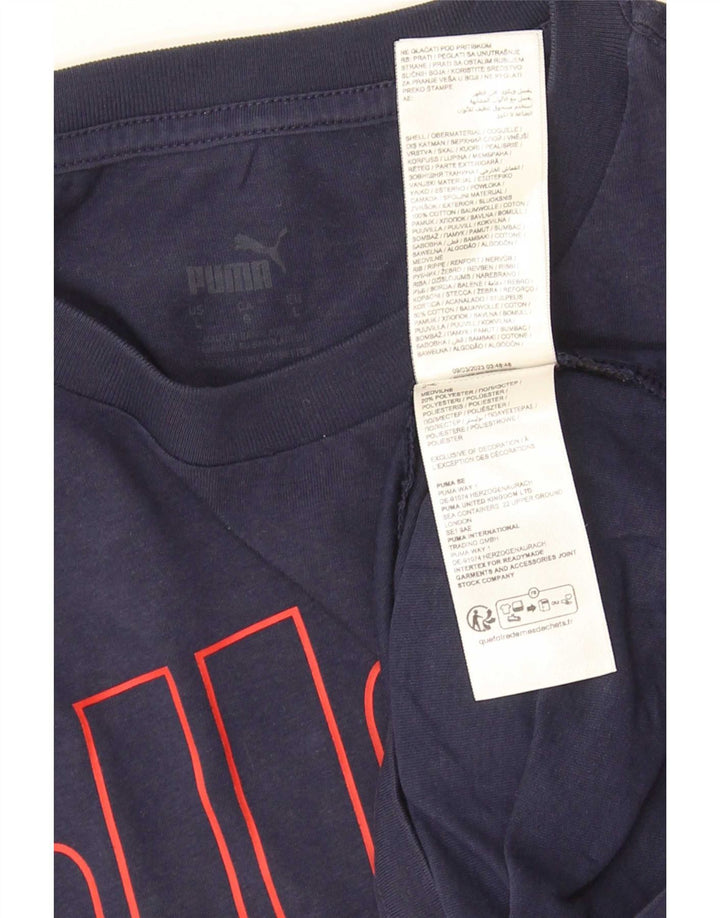 Puma T-shirt graphique pour hommes, grand, bleu marine, coton