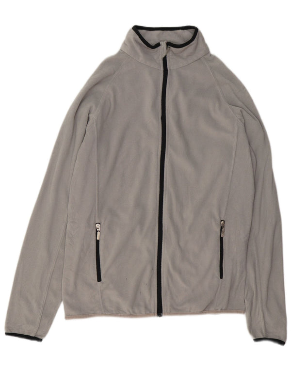 TRUSSARDI Womens Fleece Jacket UK 18 XL Grey Polyester