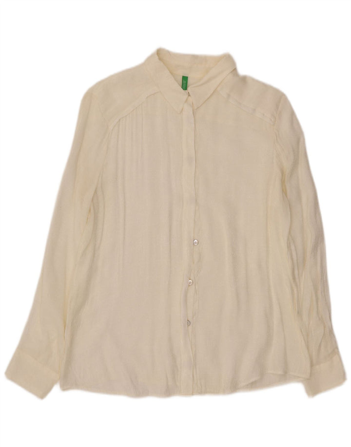 Benetton Chemise Femme UK 18 XL Blanc