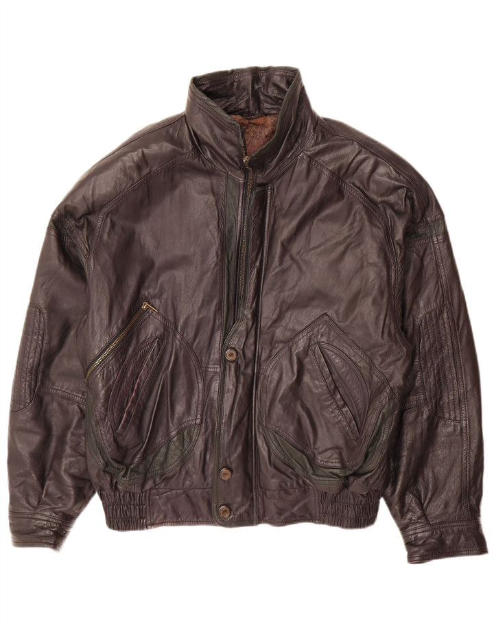 Veste en cuir homme vintage UK 38 Cuir noir moyen