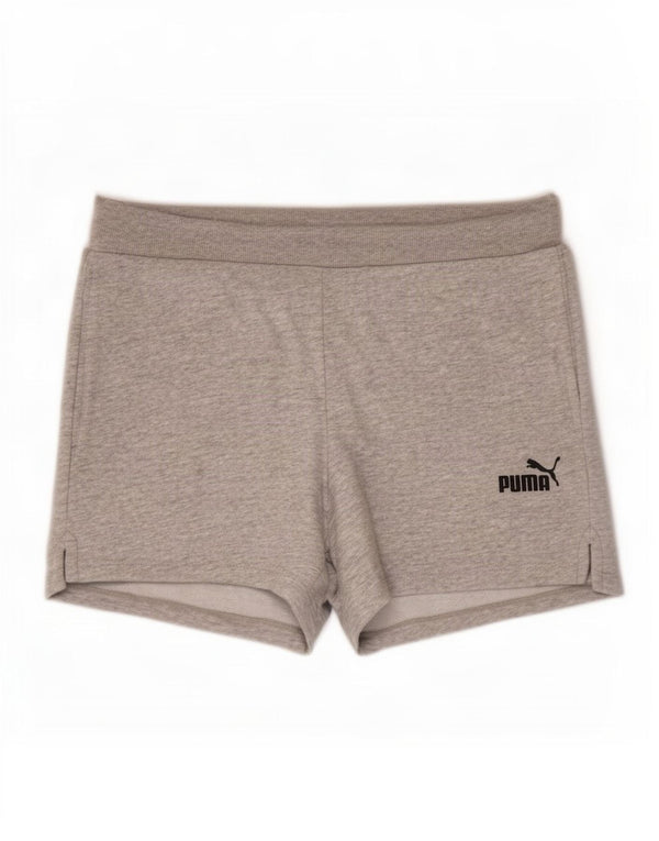 Puma Short Regular Sport Femme Gris Moyen Moucheté Coton