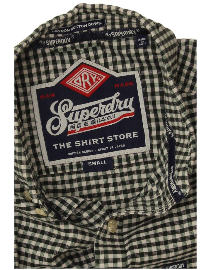 Superdry Chemise Homme Petit Vert Vichy Coton