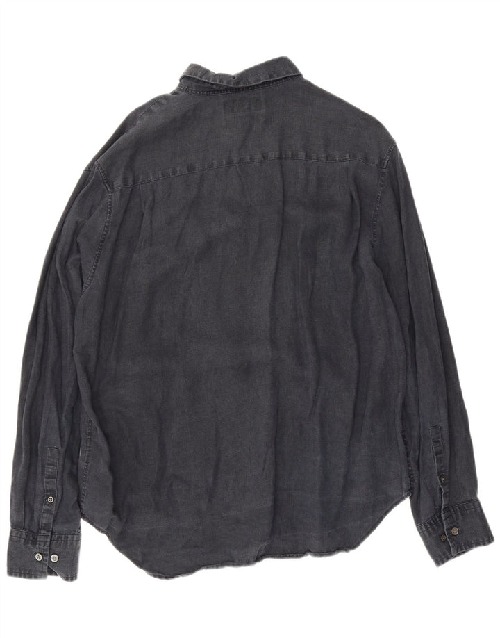 Cos Chemise Coupe Relax Homme Lin Bleu Marine Moyen