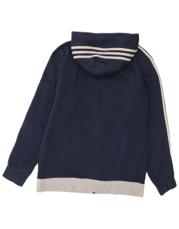 Adidas Pull à capuche zippé pour homme en coton bleu marine moyen
