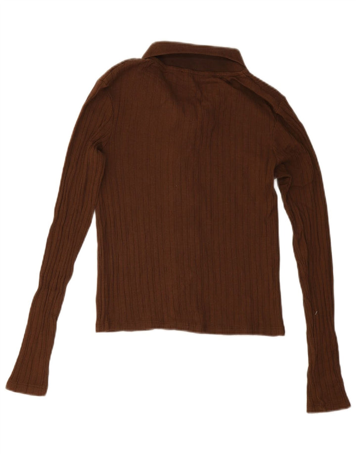 Zara Womens Crop Cardigan Pull UK 10 Petit Marron