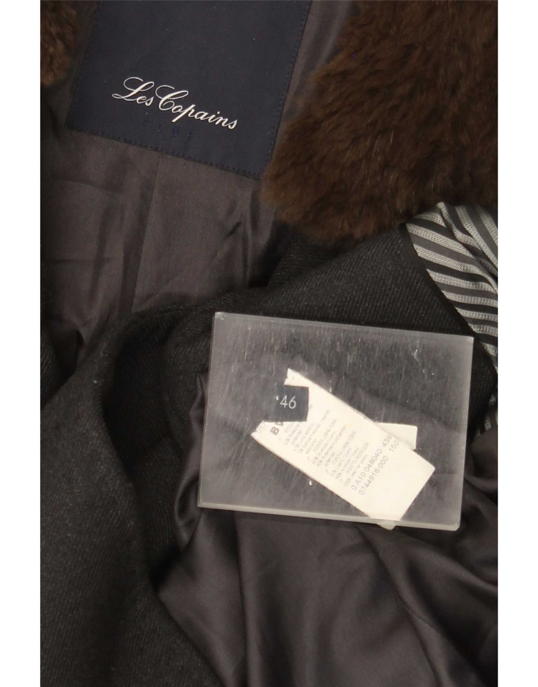 Les Copains Pardessus Femme IT 46 Large Gris Polyester