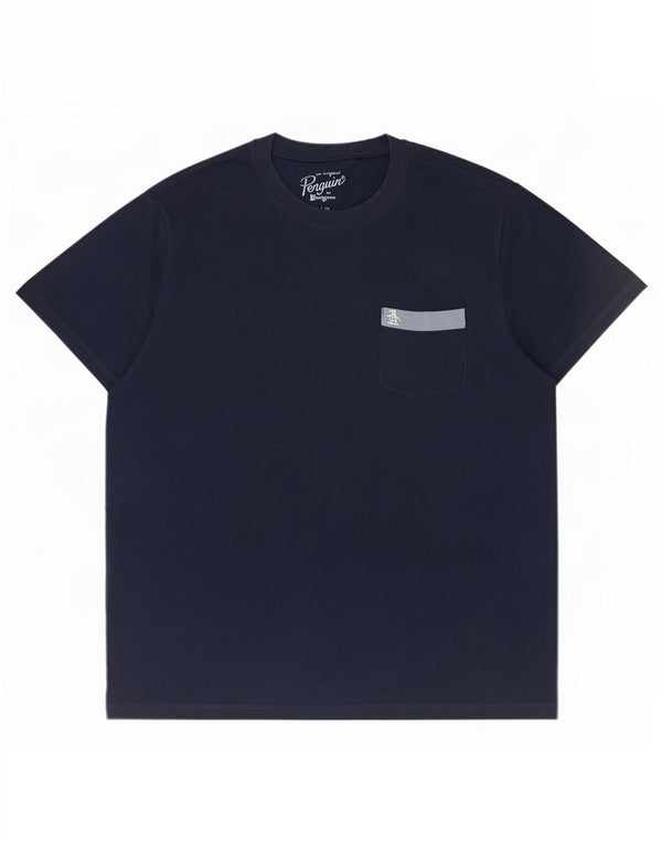 Penguin T-Shirt Homme Haut Large Bleu Marine Coton