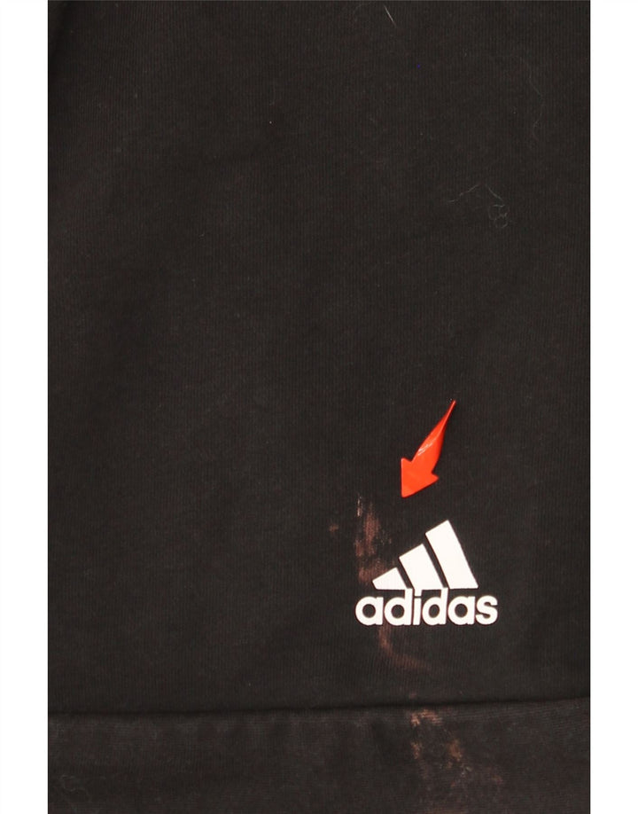 ADIDAS Pull à capuche zippé graphique pour femme UK 12 Noir moyen