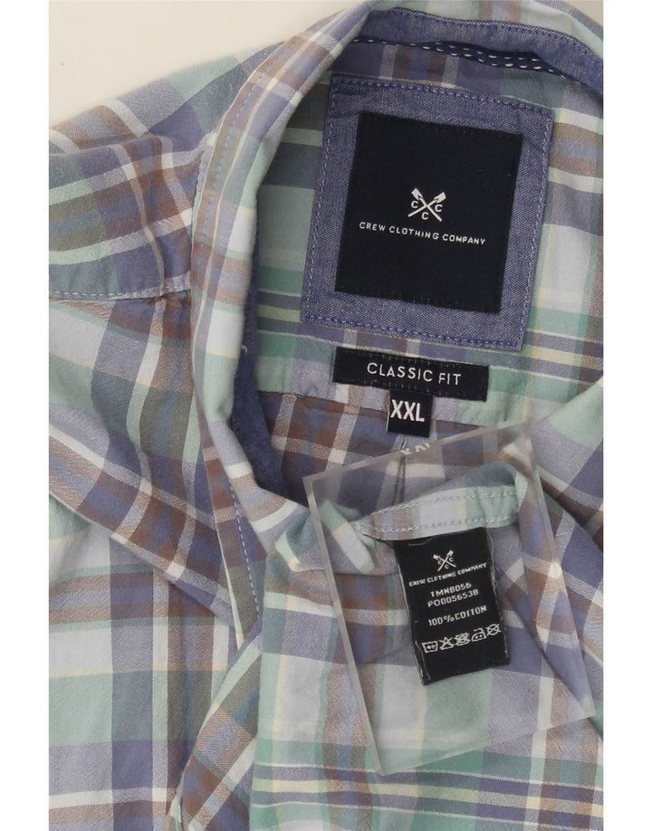 CREW CLOTHING Chemise classique pour homme en coton à carreaux multicolore 2XL