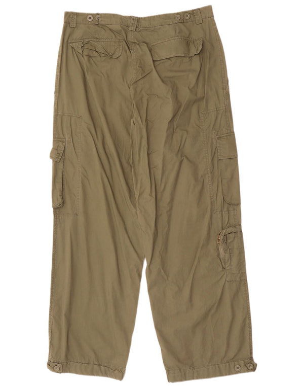 vintage Mens Straight Cargo Pantalon Grand W36 L32 Kaki Floral Coton