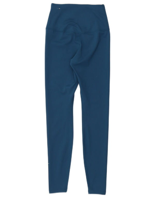 Nike Legging taille haute Dri Fit pour femme UK 4 XS Bleu Polyester Sports