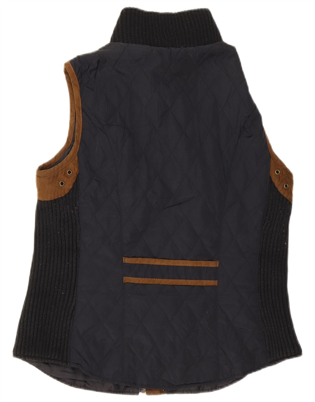 Zara Gilet matelassé pour femme UK 14 Large Bleu Marine Colorblock Polyester