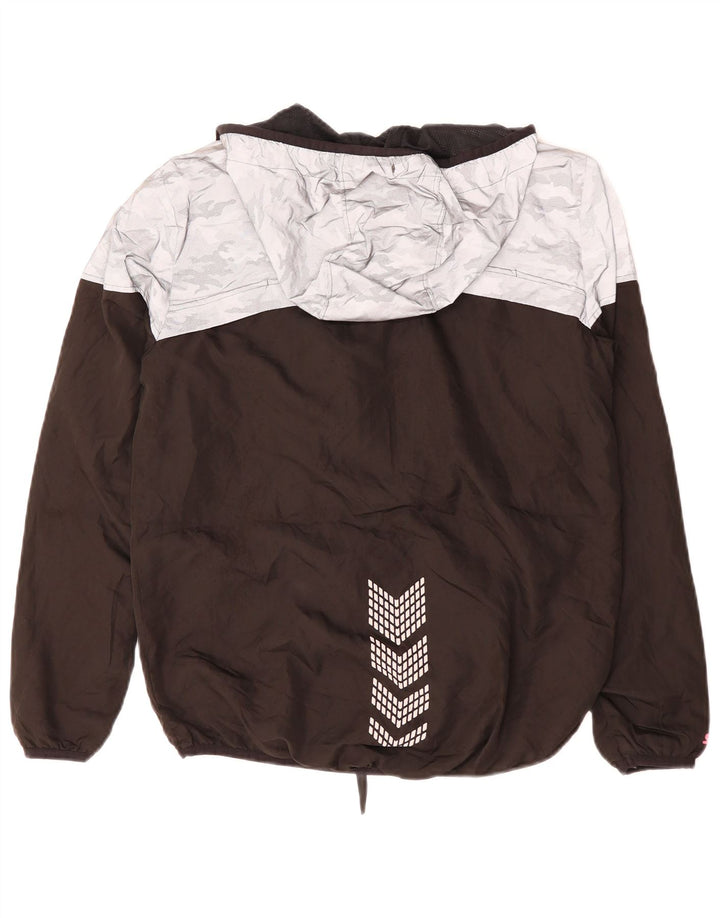 STARTER Veste de pluie à capuche graphique pour femme UK 10 Small Black Camouflage