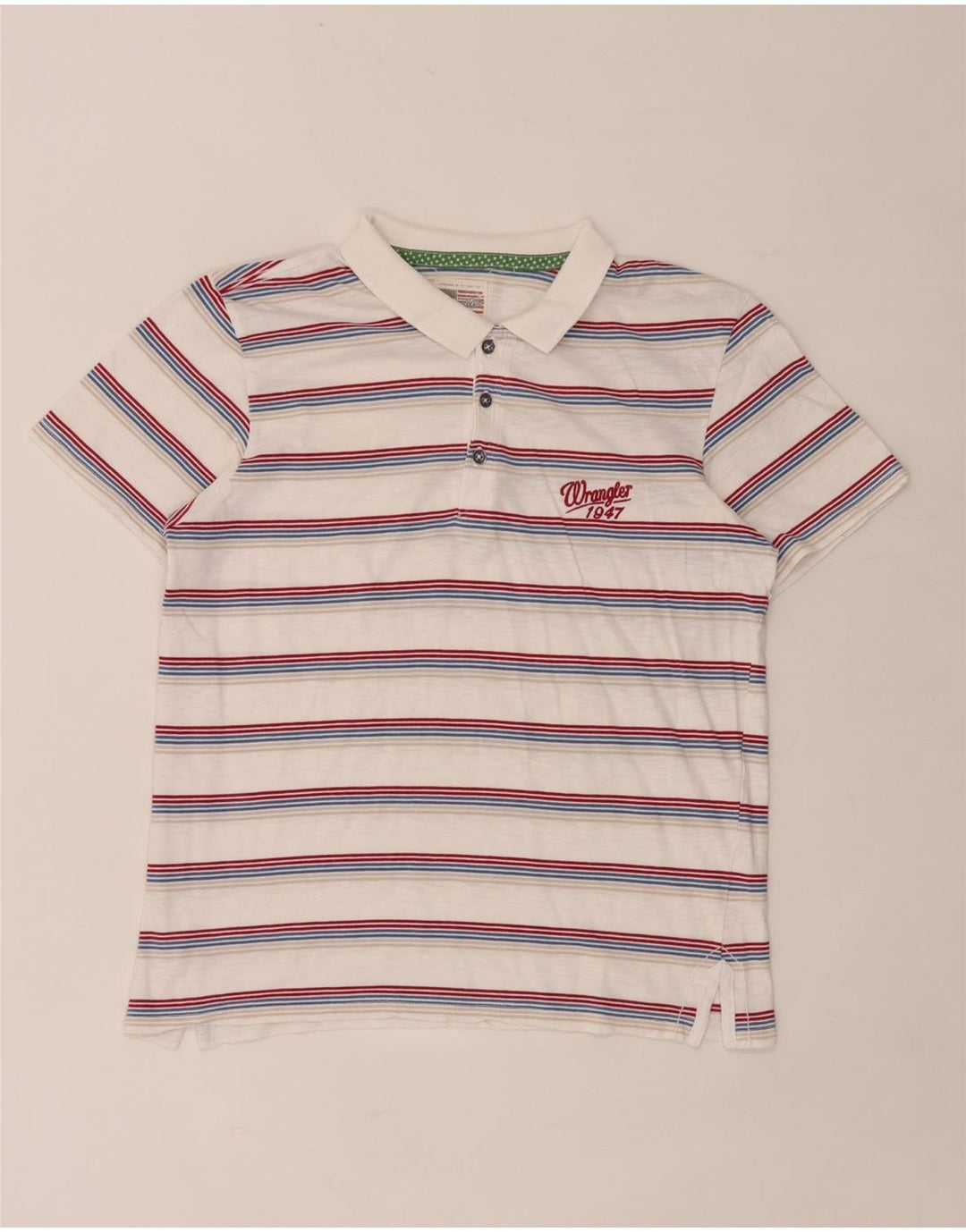 Wrangler Polo Femme UK 12 Medium Blanc Rayé