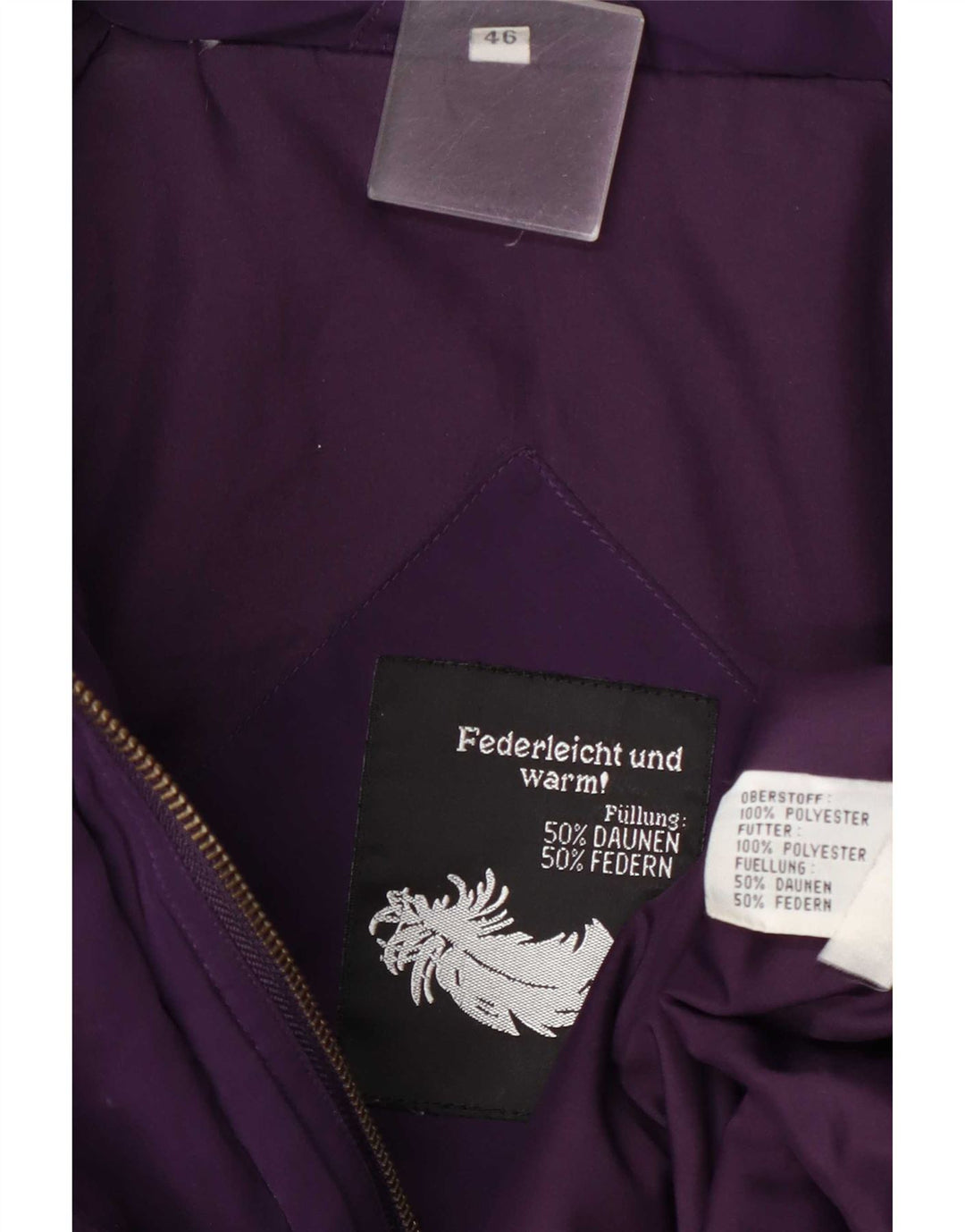 manteau rembourré surdimensionné femme vintage EU 46 XL Polyester violet