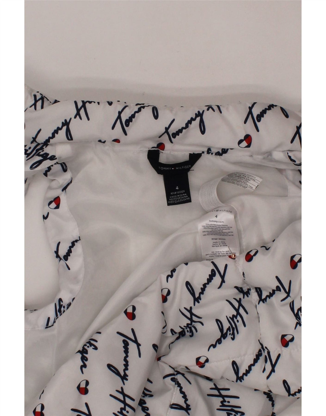 TOMMY HILFIGER Gilet matelassé graphique pour fille 3-4 ans Blanc Polyester
