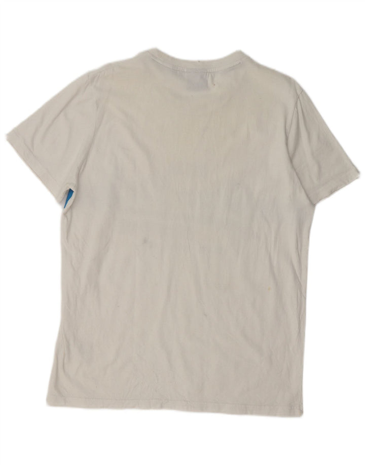 SUPERDRY T-Shirt Graphique Homme Top XL Blanc Coton