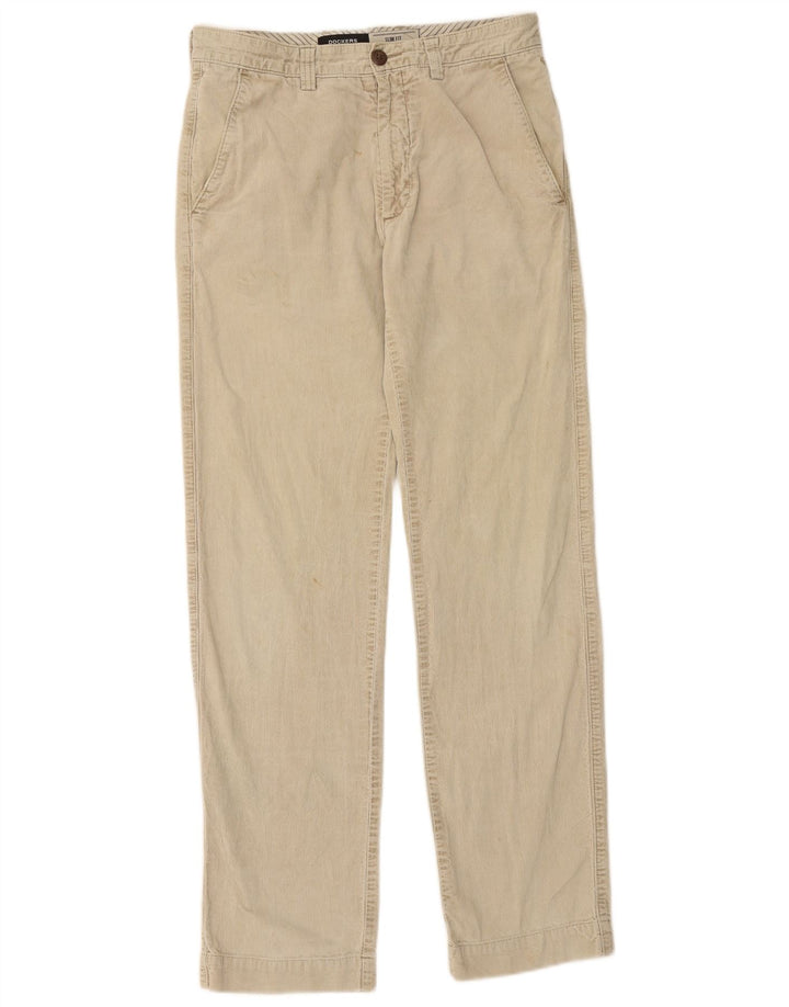DOCKERS Pantalon Droit Velours Côtelé Homme W30 L32 Beige