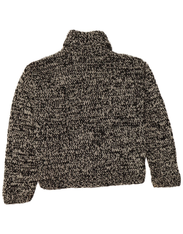 vintage Womens Cardigan Sweater UK 16 Grand Noir Moucheté