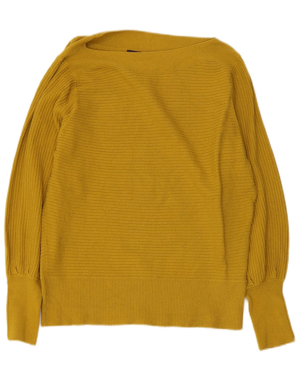 Marks & Spencer Pull col bateau pour femme UK 14 Viscose jaune moyen