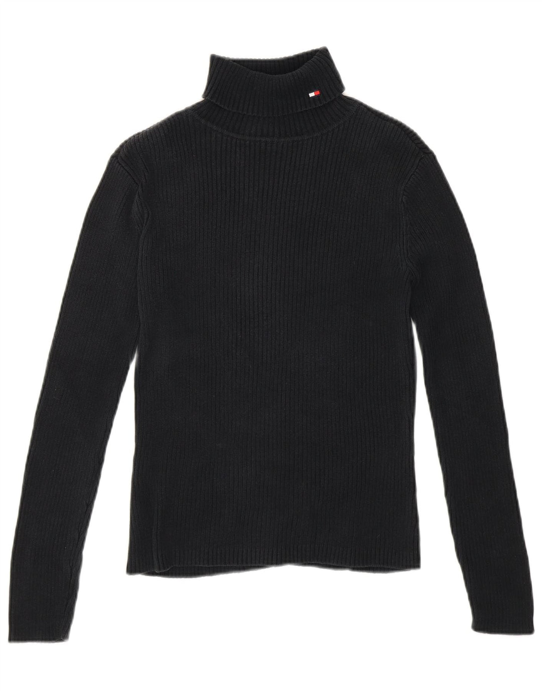 TOMMY HILFIGER Pull col roulé pour femme UK 8 Small Noir Coton